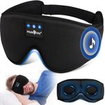 MUSICOZY 3D Bluetooth Sleep Mask Headphones, 100% Blockout Sleep Headphones with Bluetooth 5.4, 16H Play, Soft Eye Mask with Headphone for Sleeping,Travel,Nap & Side Sleepers, Gift for Men/Women