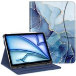 Fintie Case for iPad Air 5th Generation (2022) / iPad Air 4th Generation (2020) 10.9 Inch, Multi-Angle Viewing Protective Cover with Pencil Holder & Pocket, Auto Sleep/Wake, Ocean Marble