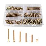 TAIANJI M6 Furniture Bolt Nut Set 40, 50, 60, 70, 80 mm Furniture Bolt Barrel Hex Socket Grib Screws Furniture Screws and Bolts Assortment Kit for Baby Bed etc