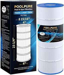 POOLPURE PLF120A Pool Filter Replaces Hayward C1200, CX1200RE, Pleatco PA120, Ultra-B2, Unicel C-8412, Filbur FC-1293, Clearwater II 125, Waterway Pro Clean PCCF-125, L x OD:23 1/4" x 8 15/16"