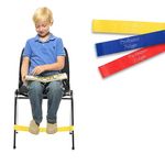 Chair Bands ADHD, Set Of 3 Chair Bands for Sensory Issues Autism Anxiety Hyperactivity, Chair Bands for Kids With Fidgety Feet, By Professor Fidget (0.5, 0.7, 0.9 mm Age 3-10)