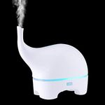 MissRHEA Small Elephant Essential Oil Diffuser, 120ml USB Kids Ultrasonic Aroma Diffuser Humidifier, 7 Color Changing Night Light & Waterless Auto-Off for Bedroom, Baby Room, Home, Office