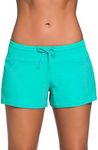 WILLBOND Women Swimsuit Shorts Tankini Swim Briefs Plus Size Bottom Boardshort Summer Swimwear Beach Trunks, Green