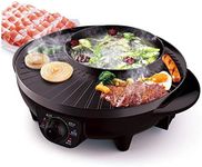 LIVEN Electric Shabu Shabu Hot Pot with BBQ, Cast Aluminum Pot Body SK-J3201A …