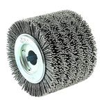 CS Unitec | PTX Bristle Wheel | Elastic Nylon Brush Metal Grinder Tool Attachment| 4" Diameter x 2-7/8" Wide