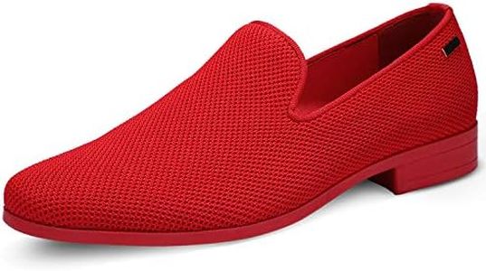 UUBARIS Mens Loafers Dress Shoes Slip On Driving Shoes City Tuxedo Walking Shoes Red Size 12