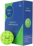 Baypify Pickleball Balls,6 Pack Outdoor Pickleball Ball, 40 Holes Design USAPA Approved and Sanctioned for Tournament Play