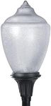 KastLite Lamp Post Acorn Combo Lighting Fixture | Clear Polycarbonate Acorn Item #88064-CL-8F | Includes Aluminum Mogul Post Top Fitter and 45w LED Bulb | Fits 3" Diameter Posts (Not Included)