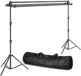 HIFFIN® Portable Background Backdrop Support Stand Kit 9ft Tall Adjustable Photo Backdrop Stand (3 in 1 Background Stand Kit, 3 in 1 Background Stand Kit)