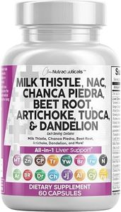 Clean Nutraceuticals Milk Thistle 3000mg NAC Chanca Piedra 2000mg Beet Root 2000mg Artichoke 2000mg Dandelion Root 1000mg - Liver Cleanse Detox & Repair Supplement Plus TUDCA Choline & Ginger 60 Count