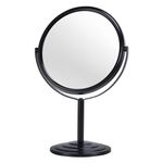 Wtrgas 1X 3X Magnifying Makeup Mirror Vanity Mirror for Tabletop, Black 7 Inch Standing Bathroom Cosmetic Mirror, Portable Double Sided Magnification Mirror