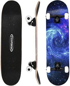 ChromeWheels 31 inch Skateboard Complete Skateboards Double Kick Skate Board 7 Layer Canadian Maple Deck Skateboard for Kids and Beginners