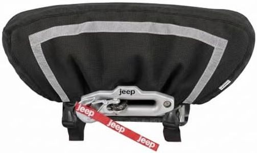 COVERTIFY Winch Cover 12000 lb Heavy Duty 900D Oxford, Waterproof Sunproof Winch Cover With Reflective Safety Ribbon and Reinforced Stitching, Universal Winch Accessories Fit 8000-13500 lb