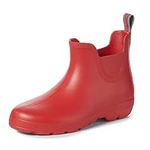 Cirrus Women's Chelsea Ankle Rain Boots – Short, Lightweight Waterproof Boots – Comfortable, Stylish Water Resistant Rain Footwear – Machine Washable, Red, 11