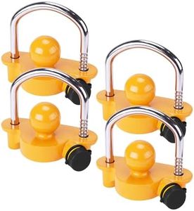 Turnart Trailer Hitch Lock Keyed Alike, Trailer Lock 2 Set, 4 Pack,Hitch Lock, Trailer Coupler Lock, Trailer Tongue Lock, Adjustable, Heavy-Duty Steel, Universal Size Fits 1-7/8", 2", 2-5/16" Couplers