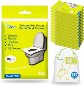 SoNeat Disposable Toilet Seat Covers - 120 Sheets of XL Flushable Toilet Seat Covers for Potty Training, Travels and Public Restrooms - Paper Toilet Seat Covers for Kids and Adult, 18" X 15", 12 Packs