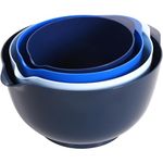BoxedHome Mixing Bowls with Easy Pour Spout, Non-Slip Base, Large 4.3L, 3.3L, 2.3L, 1.6L, Nesting Salad Bowls for Kitchen Storage, BPA-Free, Dishwasher & Microwave Safe, Ideal for Baking, Blue Ombre