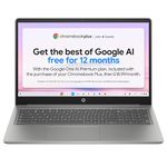 HP Chromebook Plus 15.6", Intel Core i3-N305 Processor, 8 GB RAM, 128 GB Flash Storage, Intel UHD Graphics, FHD Display, Up to 13hrs battery, Chrome OS, Dual Speakers, Silver, 15b-nb0002sa