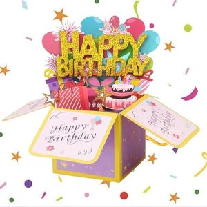 MMDOCO Carte d'Anniversaire, Pop Up Carte 3D, 3D Carte de Voeux Joyeux Anniversaire avec Enveloppe, Carte de Joyeux Anniversaire pour Filles Garçons amis Carte-Cadeau Romantique