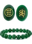 Fikup Natural Green Jade Money Switch Zibu Symbol Coin And Bracelet Set - Amplify Cash Flow And Wealth Attraction For Both Men And Women