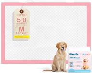 BinetGo Pink Disposable Pee Pads for Dogs, 50 Count 18” x 24” Medium Wee Wee Pads for Dogs Urine, Extra Absorbent Unscented Puppy Pads, Pet Training Pads for Dogs, Pink Doggy Pee Pads for Indoors