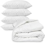 SleepyNights Hollowfibre Polycotton Double 10.5 Duvet and 4 Spring Bounce Back Pillows Set – Double 10.5 tog All Season