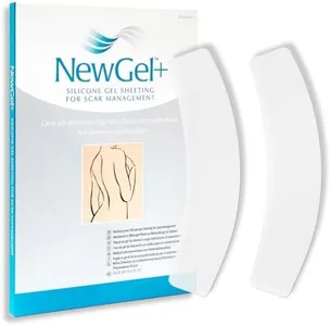 NewGel Advanced Silicone Professional Scar Treatment Strip by MyNewGel for Abdomen, C-Section, Keloids, Burns, Ultra-Thick, 2" x 8" C-shaped Sheet (2-Count) - CLEAR