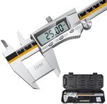 Digital Vernier Caliper, Preciva Digital Caliper Gauge, 150mm Micrometer with Clear LCD Screen, Precision Calipers Measuring Tool, Metal Measuring Gauge Stainless Steel with Inch/mm Conversion