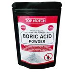 Boric Acid Powder 250gm for Cockroaches, Ants, Bed Bug Killer | Multi Purpose Uses | Fine Carrom Powder, Rice Preservative | Industrial Grade Cleaning Agent by TOP NOTCH (250Gm)
