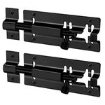 Barrel Bolt Latch, 2 Pcs Slide Bolt Latch, 3 Inch Door Slide Latch Lock for Bathroom, Toilet, Shed, Shower, Bedroom (Black)