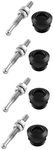 Prettyia 4Pcs Solid Car Bonnet Hood Latch Pin Locking Kit Push Button Quick Release 7/8 22mm Black