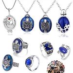 Zaky 39 pcs The Vampire Diaries Necklaces Ring Stickers Set Daylight Walking Signet Stefan's Ring, Damon's Ring, Katherine's Ring, Elena Daylight Ring Cosplay for Fans