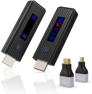 2026 New Wireless HDMI Transmitter and Receiver, 360FT/110M Extender,4K Decode 1080P@60Hz Output,LED Display, 5.8+2.4G Streaming Video/Audio from PC/Laptop/TV Box to Monitor (Black)