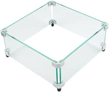 HZAUTOS Fire Pit Wind Guard Square, 14 x 14 x 6 Inches Glass Wind Guard for Fire Pit Square