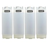 ZOOV FIFO Squeeze 400ML Sauce Bottle Refillable Thick Condiments, Sauces, Batter and Dressing | Self Sealing No Drip No Hassle (White 4Pc)