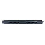 rhinocables CAT6 Network Patch Panel Rack Holder Mountable RJ45 Ethernet Hub for 19" Racks for Wiring, Cables and Network Management (16 Port)