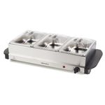 Progress EK3664P Electric Buffet Server - 3 Pan Hot Plate, 3 x 1.5L Removable Sections And Lids, Food Warmer Tray, 200W Portable Chafing Dish, Adjustable Temperature, Bain Marie, Catering Serving Tray