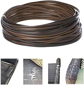 120 Ft Wicker Repair Kit, Plastic Wicker Repair Supplies, Gradient Dark Brown with Visible Mixed Color Stripes, Synthetic Rattan Replacement Material for Patio Wicker Furniture Repair