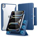 ESR for iPad Pro 11 inch Case 2024 M4 Cover (5th Gen), iPad Pro 11 Case with Pencil Holder, Removable Magnetic Cover, Vertical Stand, Fully Supports Pencil Pro/USB-C, Rebound 360 Series, Navy Blue