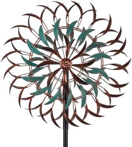 Stargarden Large Metal Wind Spinners, 20 ” Dia Kinetic Wind Sculptures, 6Layers Windmill Metal Yard Art Garden Decor