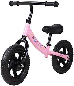 H.yeed 12" Balance Bike for 2-6 Year Old Girls Boys, Toddler Training No Pedal Bicycle with Adjustable Handlebar/Seat, Lightweight Carbon Steel Walking Balance Bike for Age 2 3 4 5 6 Kids