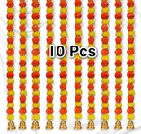 Abhaas 10 pcs Handmade Artificial Marigold Flowers Garland for Decoration Door Toran Genda Phool for Diwali Wedding/Festivals with Bells (10 Pcs/Yellow-Orange Mix)