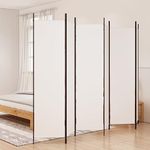 Higsose Room Divider 6-Panel Room Divider White 300x200 cm Fabric Room Dividers and Folding Privacy Screens Folding Screen Temporary Wall Partition Room Dividers Dressing Screen