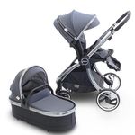 Nebula, by Venture Pram Travel System, Foldable Pushchair, Reversible seat, Carrycot, and adapters (METRO GREY)