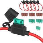 DaierTek 10 Gauge Fuse Holder 12V for ATC/ATO Blade Fuse, Inline Fuse Holder 12V with 10 AWG Wires with 30A 40A Fuse Waterproof Fuse Holder for Automotive Car Marine -6pcs