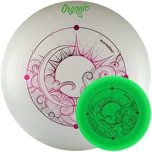 eurodisc Nightglow Organic Ultimate Frisbee Disc Moon Moon - Frisbee (175 g), fosforescente que brilla en la oscuridad (VIOLETT)