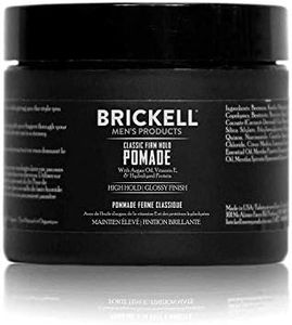 Brickell Men’s Firm Hold Pomade for Men, Natural & Organic With Strong Hold & High Shine Finish, 2 Ounces, Scented