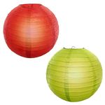 Reiki Crystal Products Lantern Paper Lamp Paper Ball Lamp Shade 12 Inch Paper Lamp for Decoration at Diwali Wedding Party Birthday Pack of 2 pc