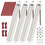 URAQT LED Interior Light Bar, 80 LEDs 1600LM 8W DC 12V LED Van Light Bar, Motorcycles, Cars, Trucks, Boats, Indoors Universal Strip Light. With ON/OFF Switch and Extension Cord (4 PCS)