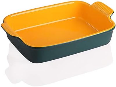 Sweejar Ceramic Baking Dish, Casserole Dish for Oven, 9x13 Inch Rectangular Lasagna Pan Deep, Bakeware with Handles for Cooking, Dinner, Kitchen, Banquet and Daily Use (Blue&Yellow)